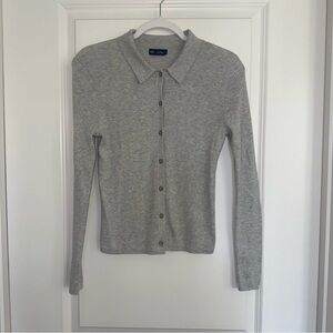 GAP Polo Cardigan-Ribbed Knit, Cashsoft